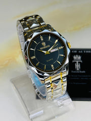 Two Tone Binbond Silver Prism Dial Watch