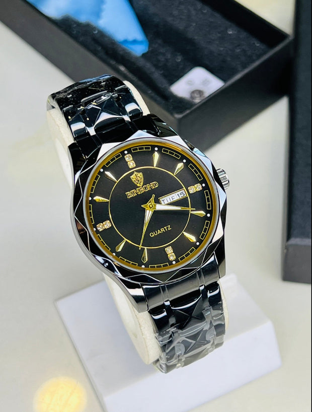 Two Tone Binbond Silver Prism Dial Watch