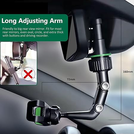 مشبك دوار بزاوية 360 درجة للرؤية الخلفية للسيارة 