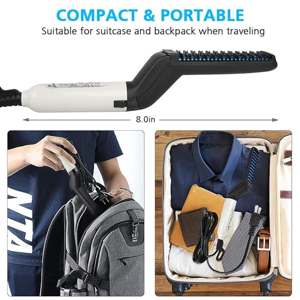 مكواة فرد الشعر للرجال، مشط متعدد الوظائف، فرشاة كهربائية لتجعيد الشعر، مشط لحية