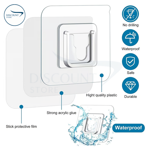 خطافات حائط ذاتية اللصق مزدوجة الجوانب - (مستوردة)