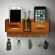 حامل جوال ومفتاح خشبي معلق على الحائط بتصميم ثلاثي الأبعاد يمكنك صنعه بنفسك