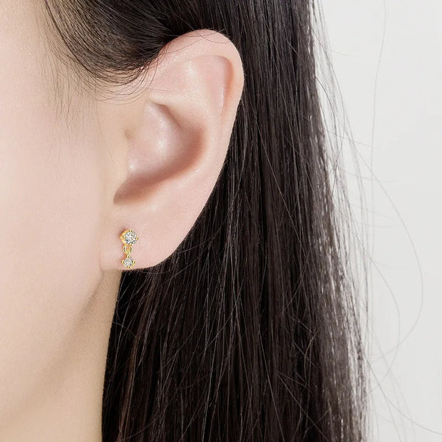 Flat Screw Back Drop Earrings For Women