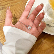 Silver Color Love Heart Pendant Necklace