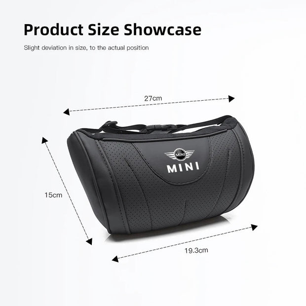 وسادة رقبة جلدية صغيرة للسيارة